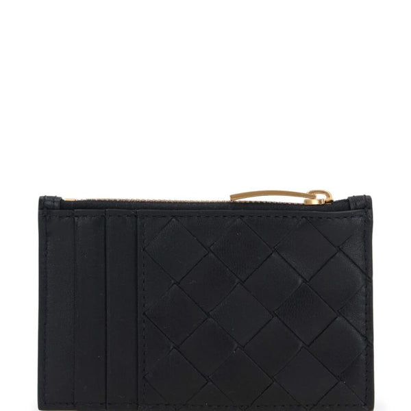 Close-up of Bottega Veneta wallets hardware and fine stitching