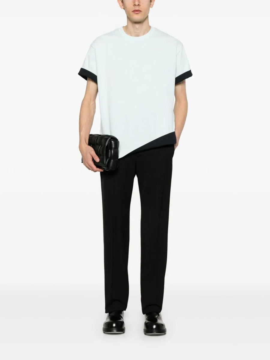 Close-up of Bottega Veneta tee shirts hardware and fine stitching