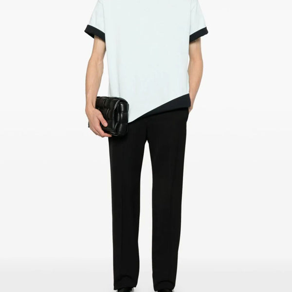 Close-up of Bottega Veneta tee shirts hardware and fine stitching