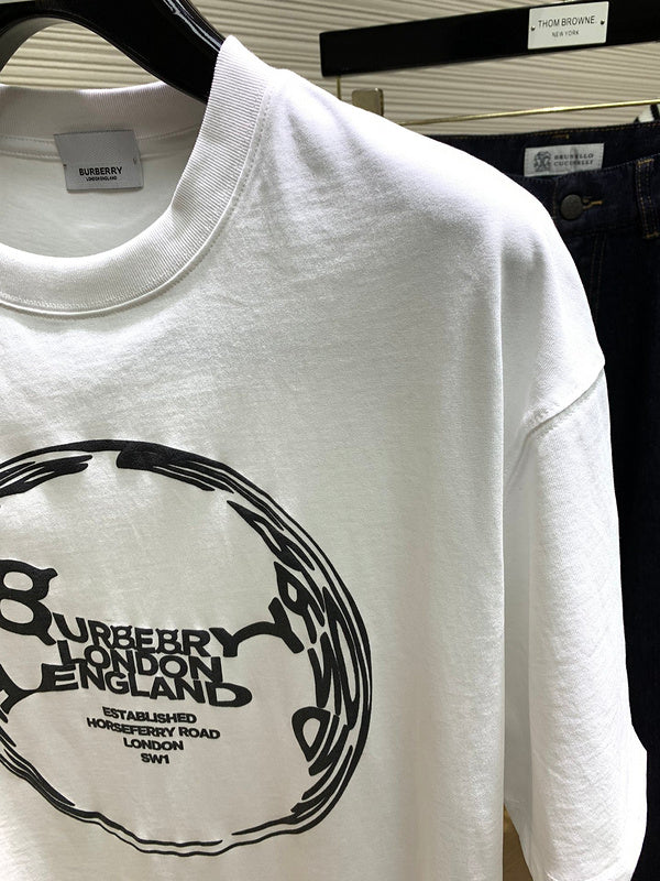 Close-up of Burberry t-shirt craftsmanship
