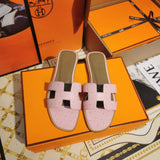 Hermès Burgundy Crisscross Strap Sandals - Back View