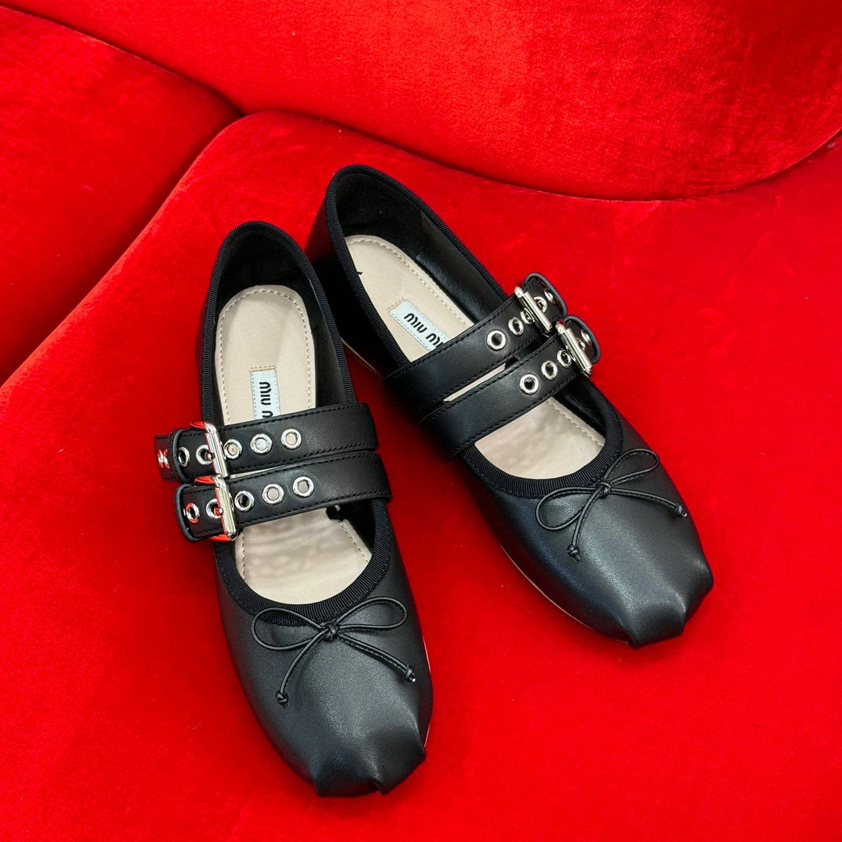 Shoes- Miu M Ballerina Flats Premium Designer Casual Shoes