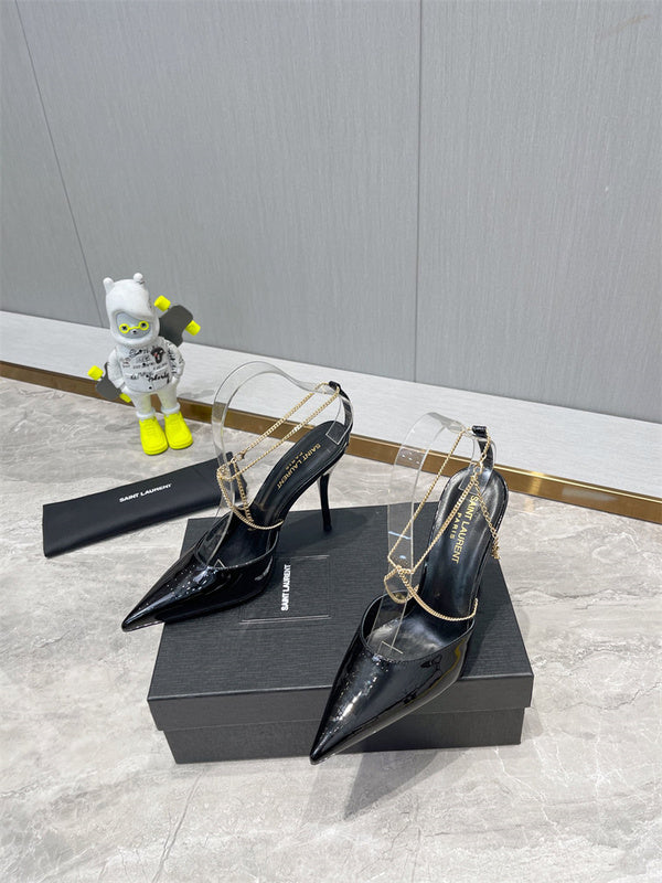 Close-up of Saint Laurent shoes craftsmanship