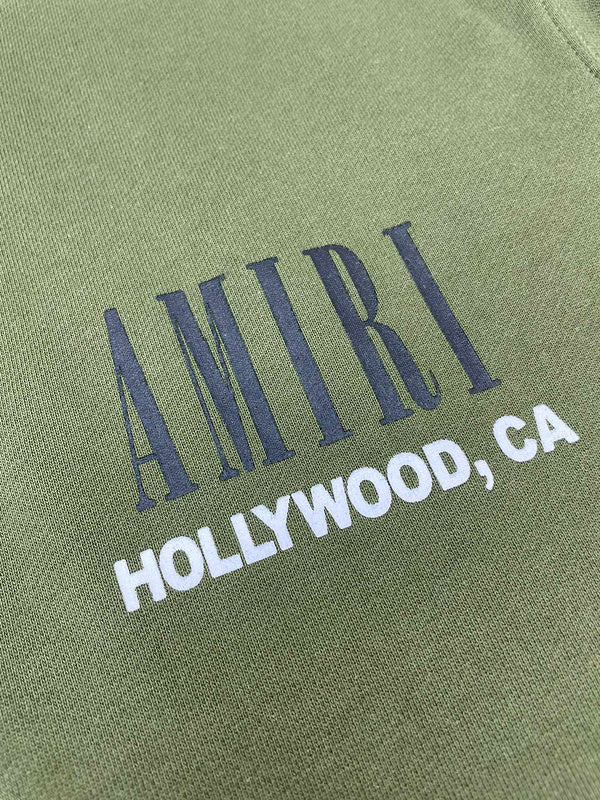 Close-up of Amiri hoodie craftsmanship