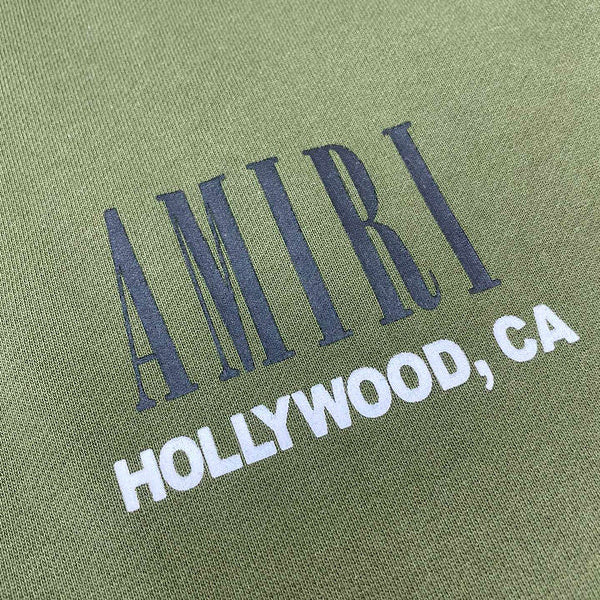 Close-up of Amiri hoodie craftsmanship