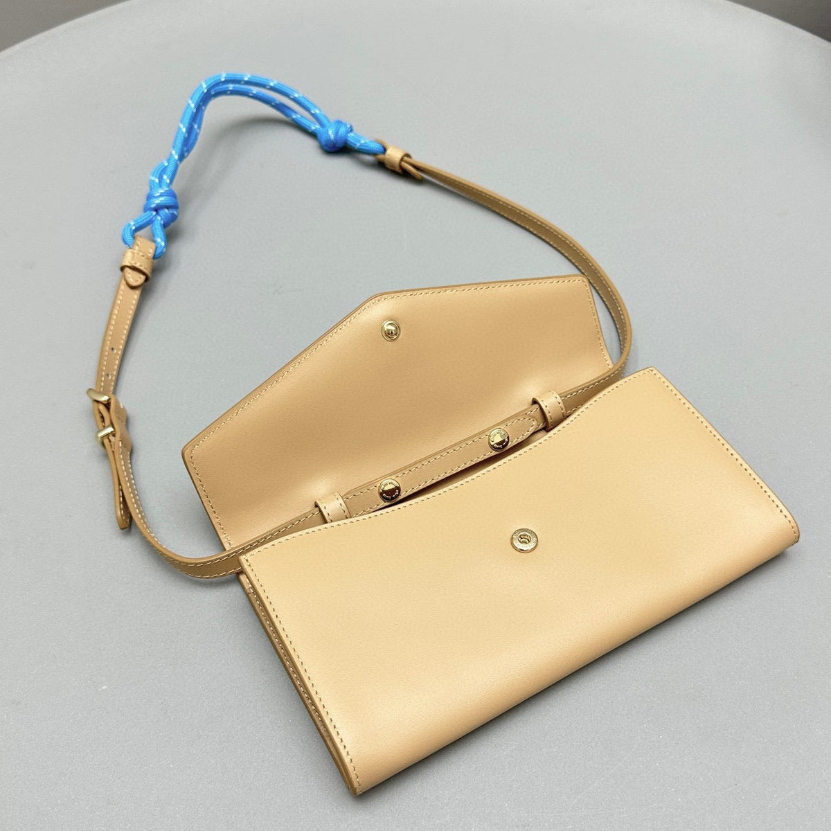 Wallets- Miu M Shoulder Strap Wallet Elegant Everyday Leather Wallet