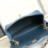 Front view of Chanel Classic Flap Denim Bag premium bag
