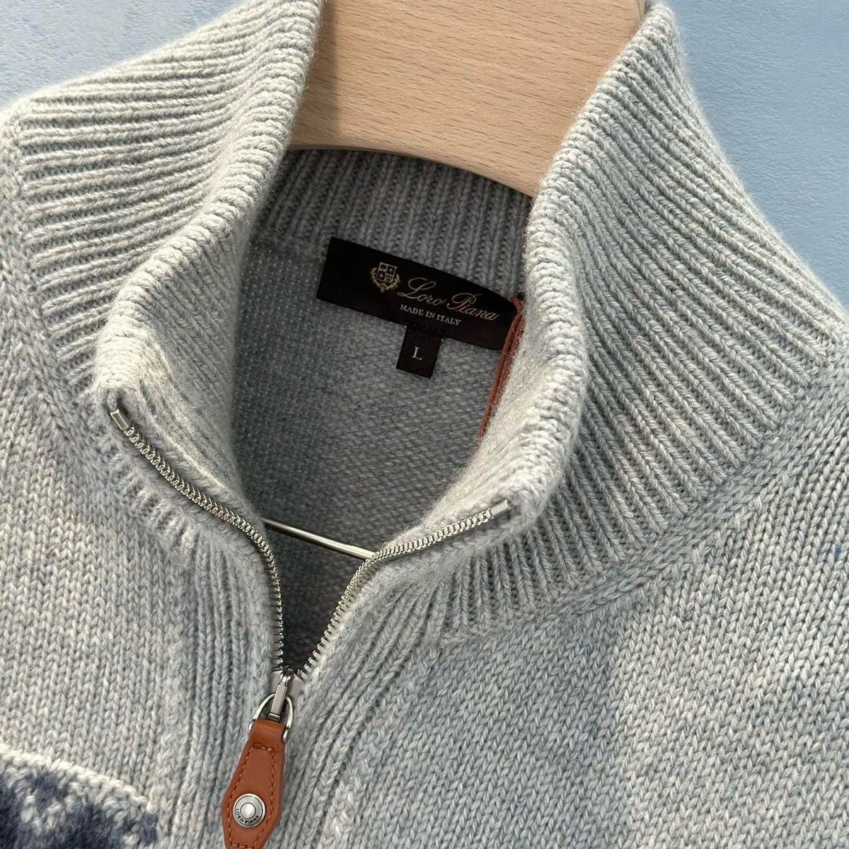 Sweaters- Loro P Zip Sweater Luxury Designer Knit Sweater