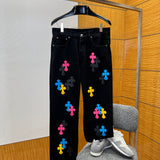 Back view of Chrome Hearts luxury Jeans with clean finishing