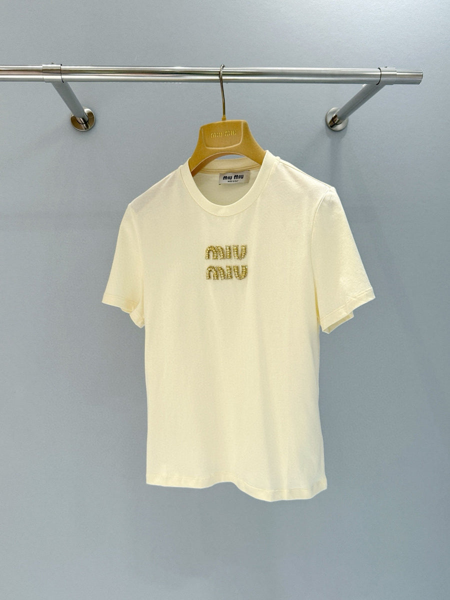 T-Shirts- Miu M T-shirt Premium Designer Cotton T-Shirt
