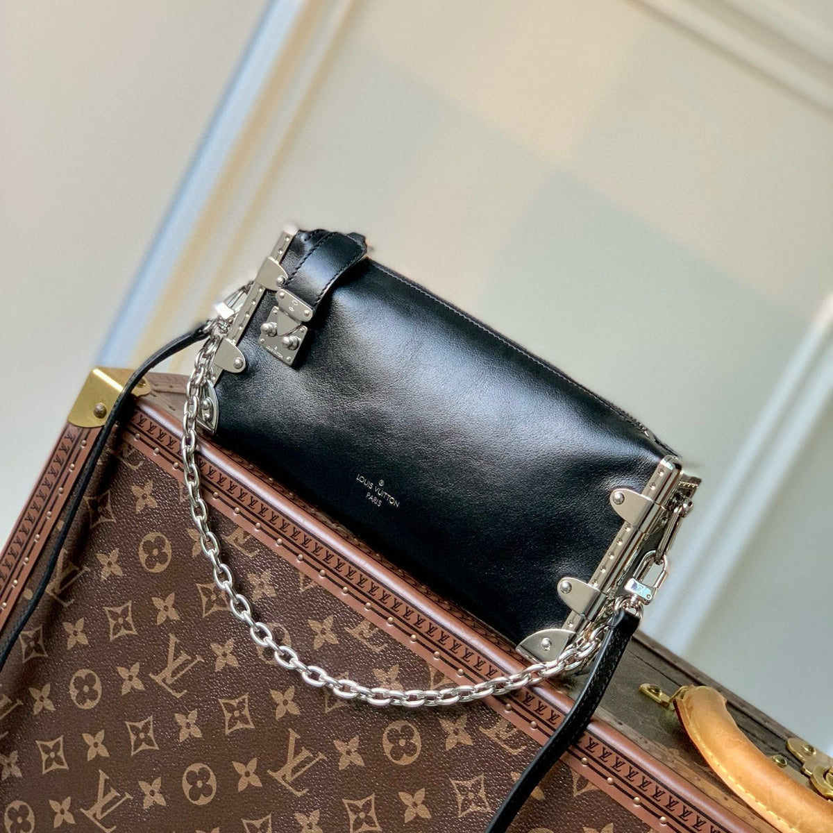 Louis Vuitton Bags- Louis Vuitton Lou Slim Trunk Bag Premium Designer Shoulder Bag