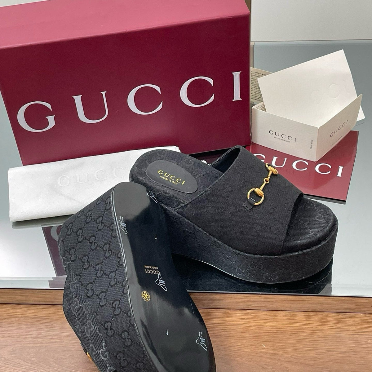 Gucci Shoes- Gucci Wedge Sandals Luxury Lifestyle Designer Footwear