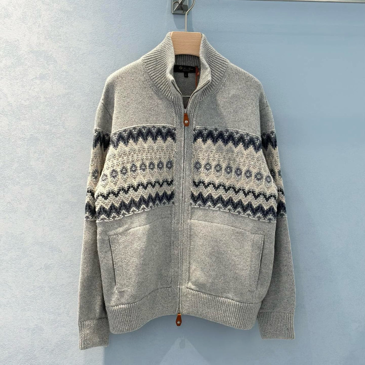 Sweaters- Loro P Zip Sweater Luxury Designer Knit Sweater