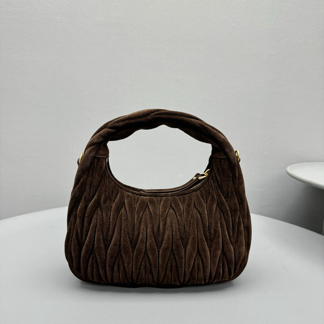 Bags- Miu M Wander Mini Hobo Bag Luxury Designer Leather Handbag