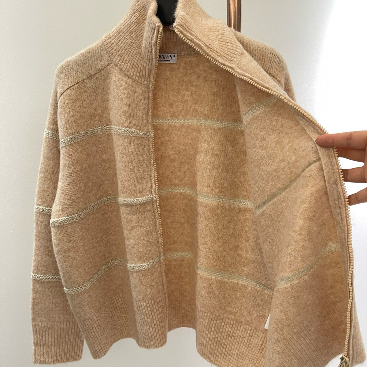 Brunello Cucinelli Zip Cardigan – luxury designer piece at Velouxe