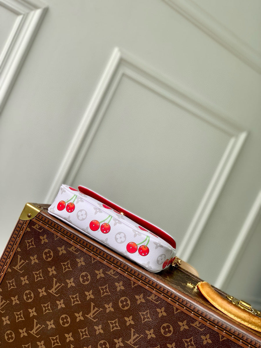 Louis Vuitton Wallets- Louis Vuitton Lou x Murakami Ivy Wallet On Chain Bag Elegant Everyday Leather Wallet