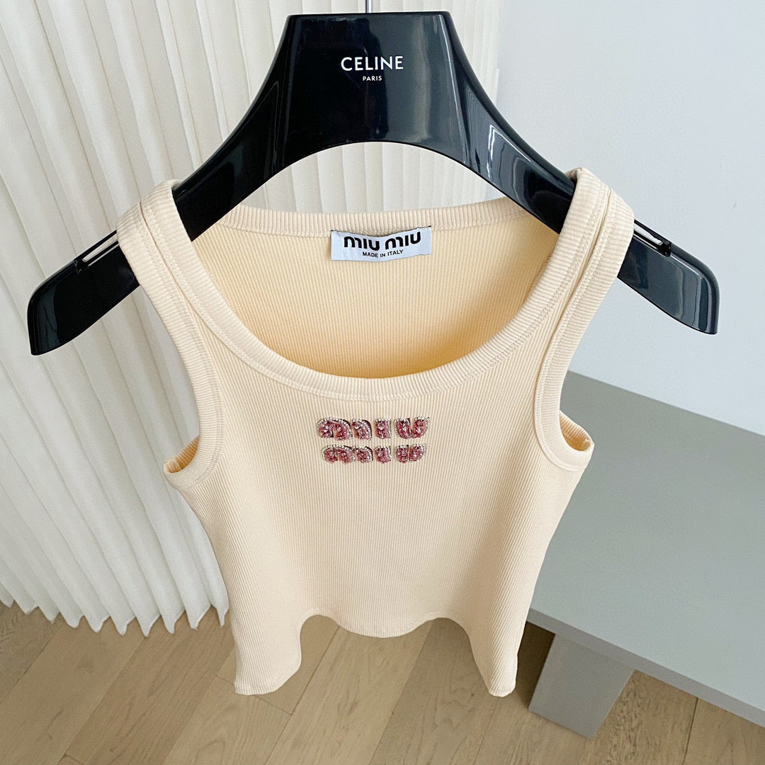 Tops- Miu M Tank Top Premium Designer Casual Top