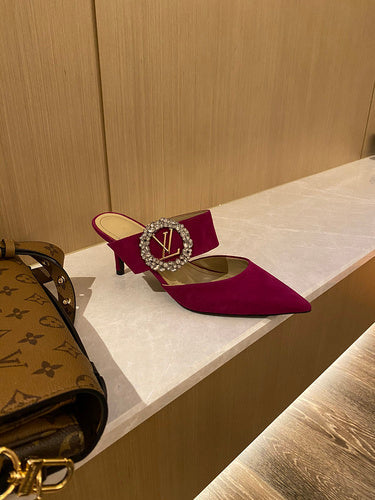 Louis Vuitton Black Bow-Detail Flats - Front View