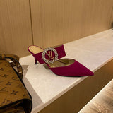 Louis Vuitton Black Bow-Detail Flats - Front View