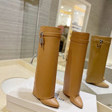 Givenchy Chocolate Brown Combat Boots - Full Silhouette View