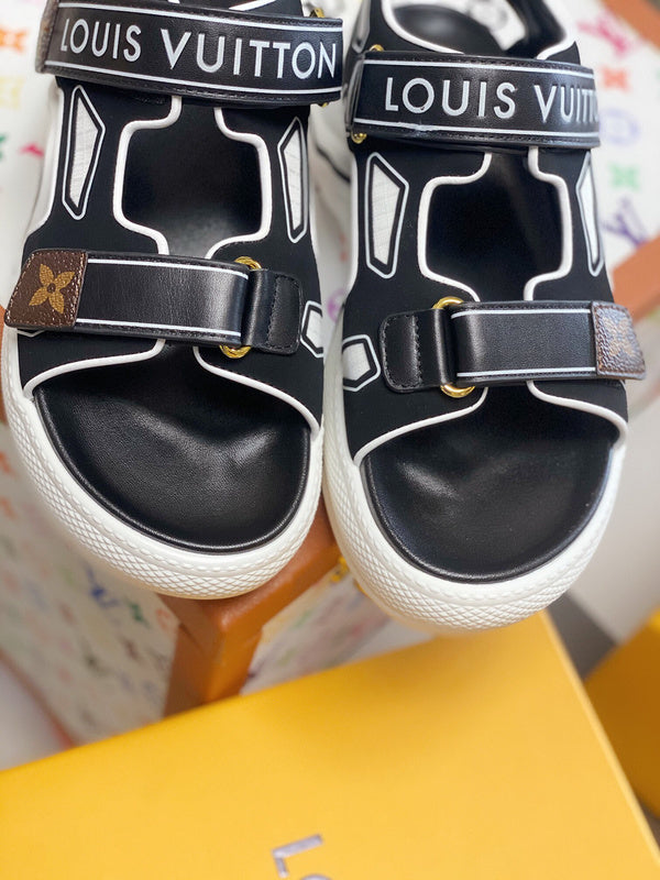 Louis Vuitton luxury shoes detail shot