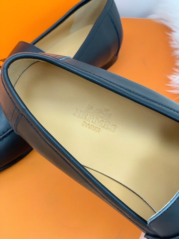 Hermès Chocolate Brown Classic Ballet Flats - Full Silhouette View