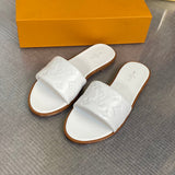 Louis Vuitton White Loafer Flats - Close-Up Texture View