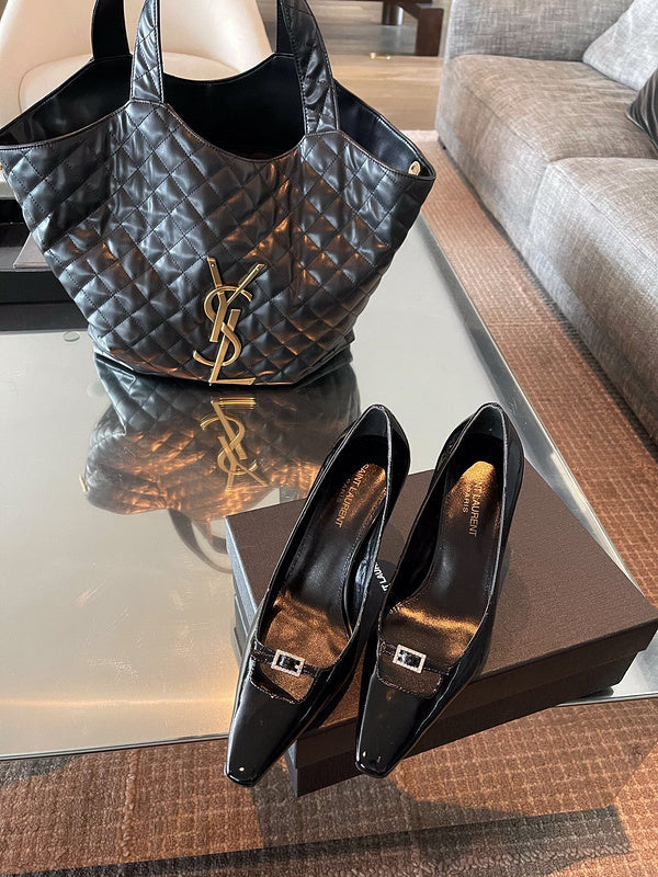 Saint Laurent luxury shoes detail shot