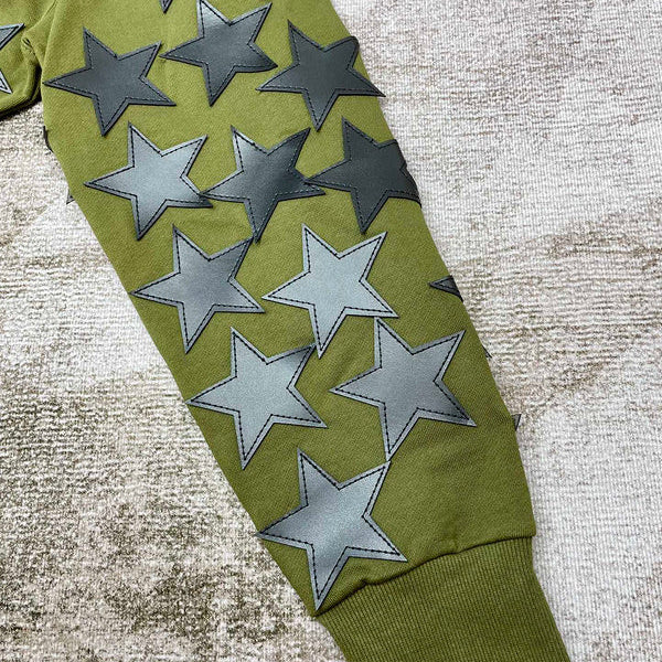 Close-up of Amiri hoodie craftsmanship