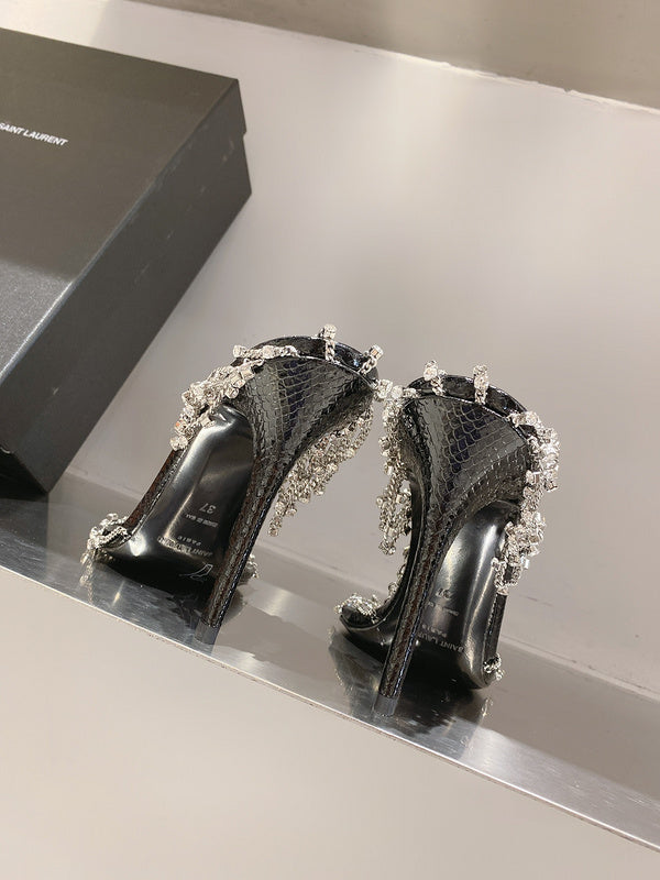 Saint Laurent luxury shoes detail shot