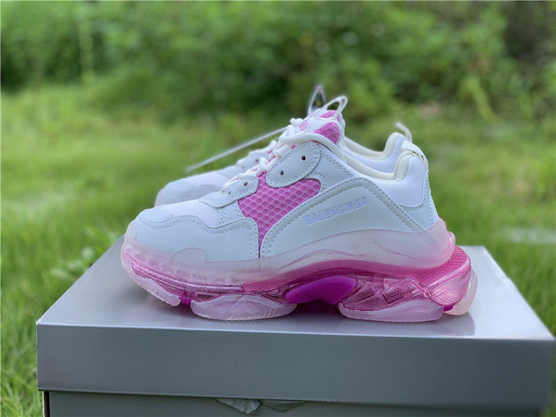 Balenciaga White Chunky Platform Sneakers - Front View