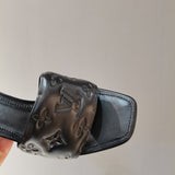 Louis Vuitton Grey Platform Heels - Lifestyle Styling Shot