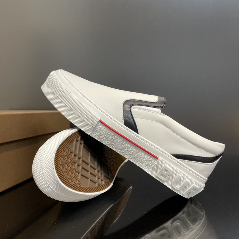 Burberry Red Classic Ballet Flats - Angled View