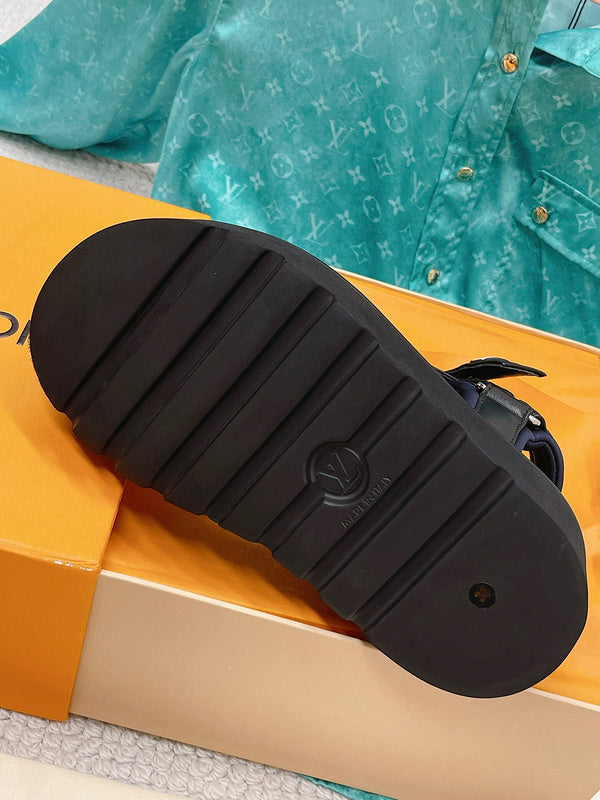 Louis Vuitton Red Loafer Flats - Angled View