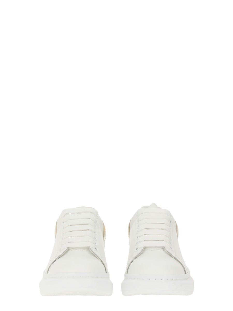 Close-up of Alexander McQueen athletic hardware and fine stitching