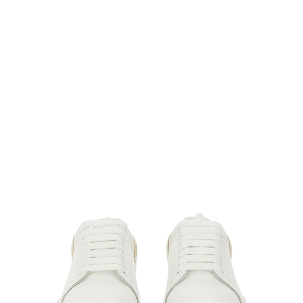 Close-up of Alexander McQueen athletic hardware and fine stitching