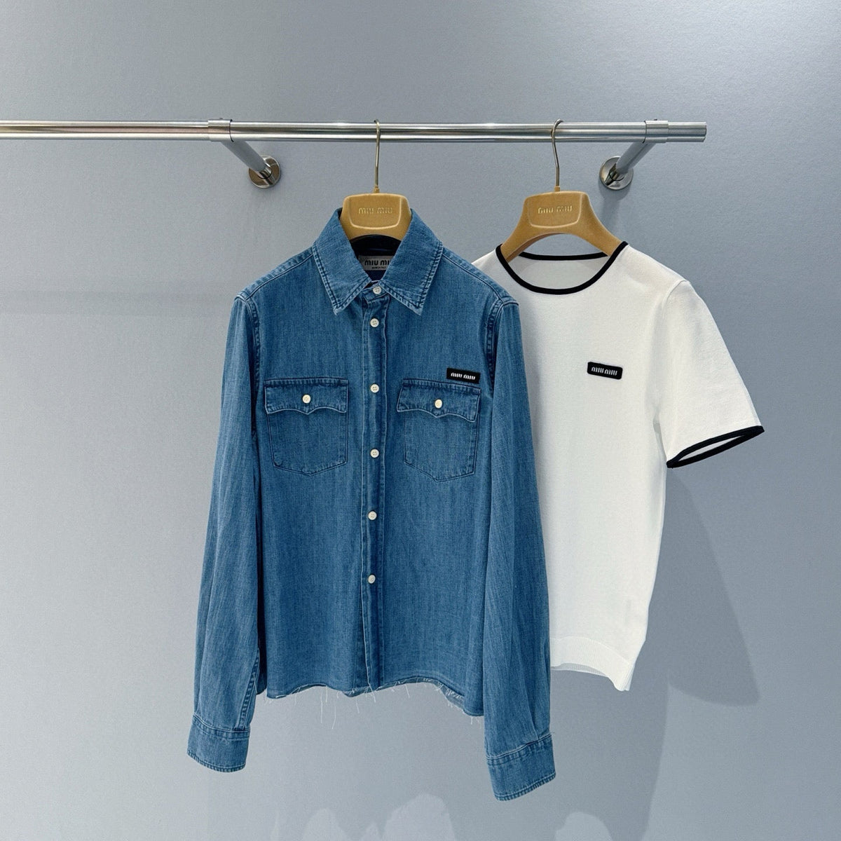 Tops- Miu M Denim Shirt Premium Designer Casual Top