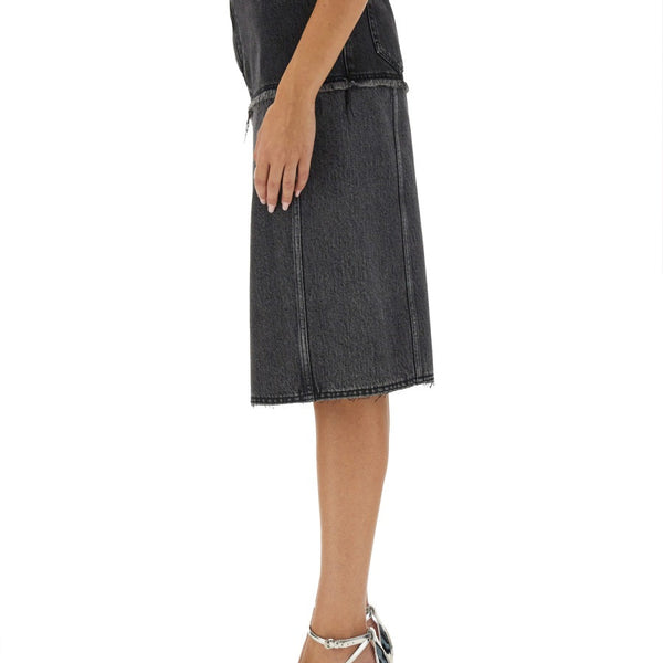 Alexander McQueen Skirts? Alexander Mcqueen Women Two-Tone Denim Skirt Chic Everyday Designer Skirt