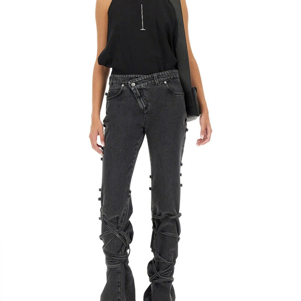 Alexander McQueen Jeans? Alexander Mcqueen Women Jeans With Knotted Detail Classic Everyday Designer Jeans
