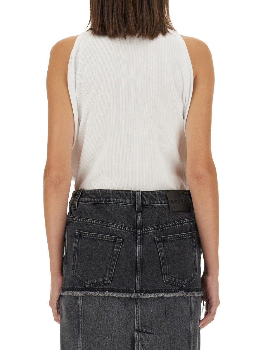 Alexander McQueen Tops? Alexander Mcqueen Women Ribbed Tank Top Elegant Everyday Designer Top