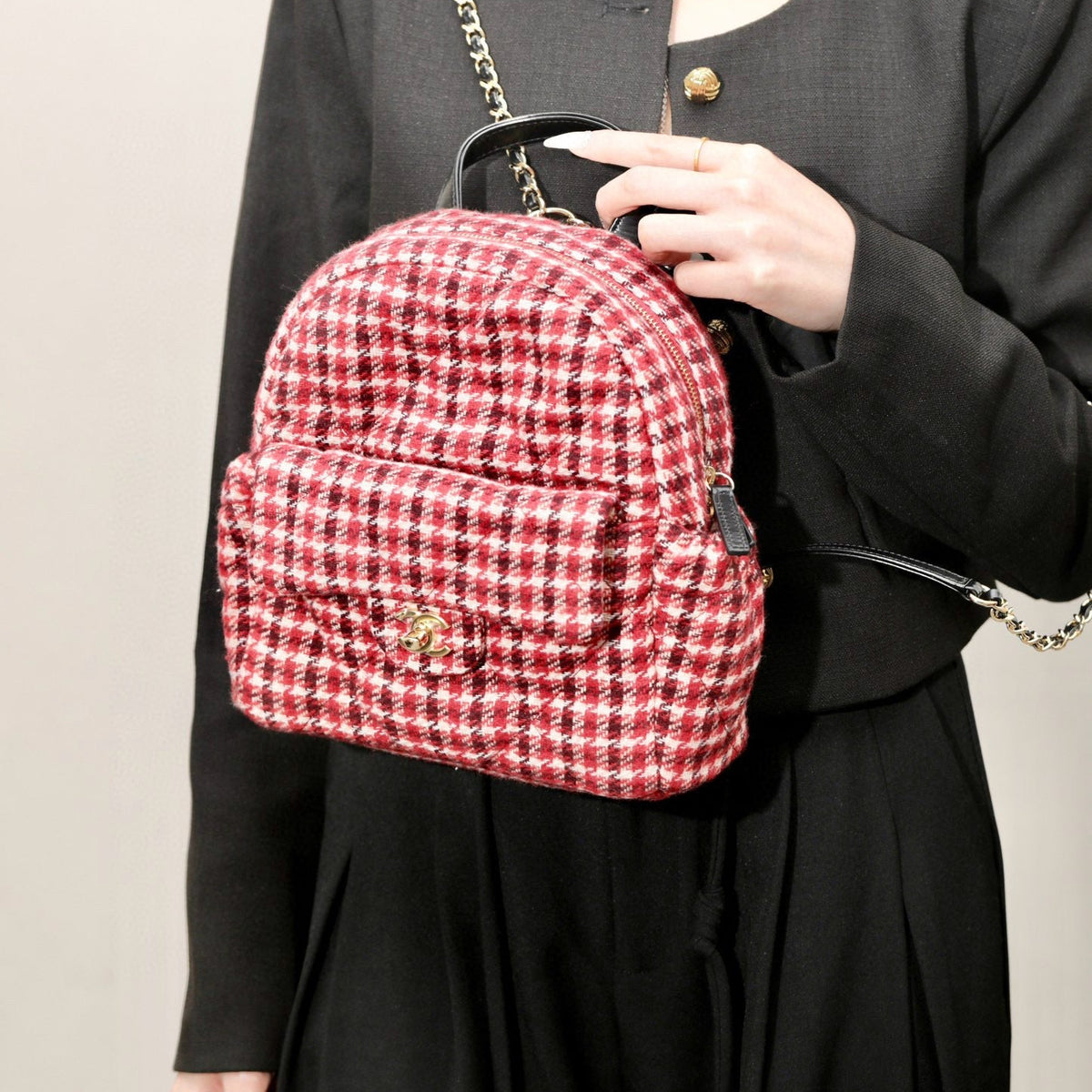 Chanel Bags- Chanel Tweed Backpack Luxury Designer Leather Handbag