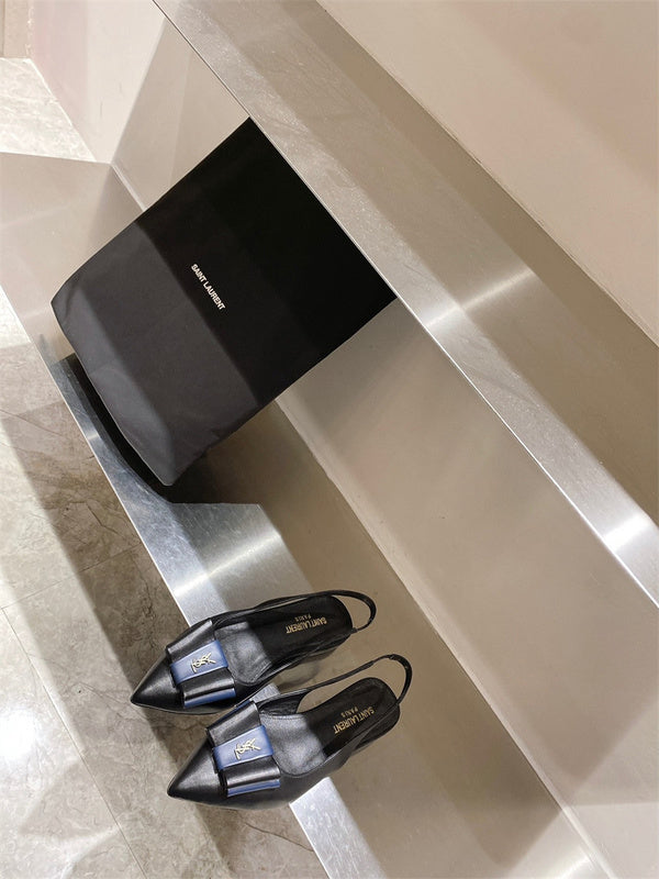 Close-up of Saint Laurent shoes craftsmanship