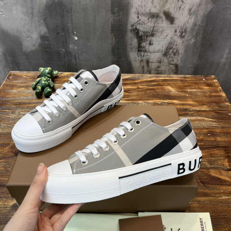 Burberry White High-Top Sneakers - Front View
