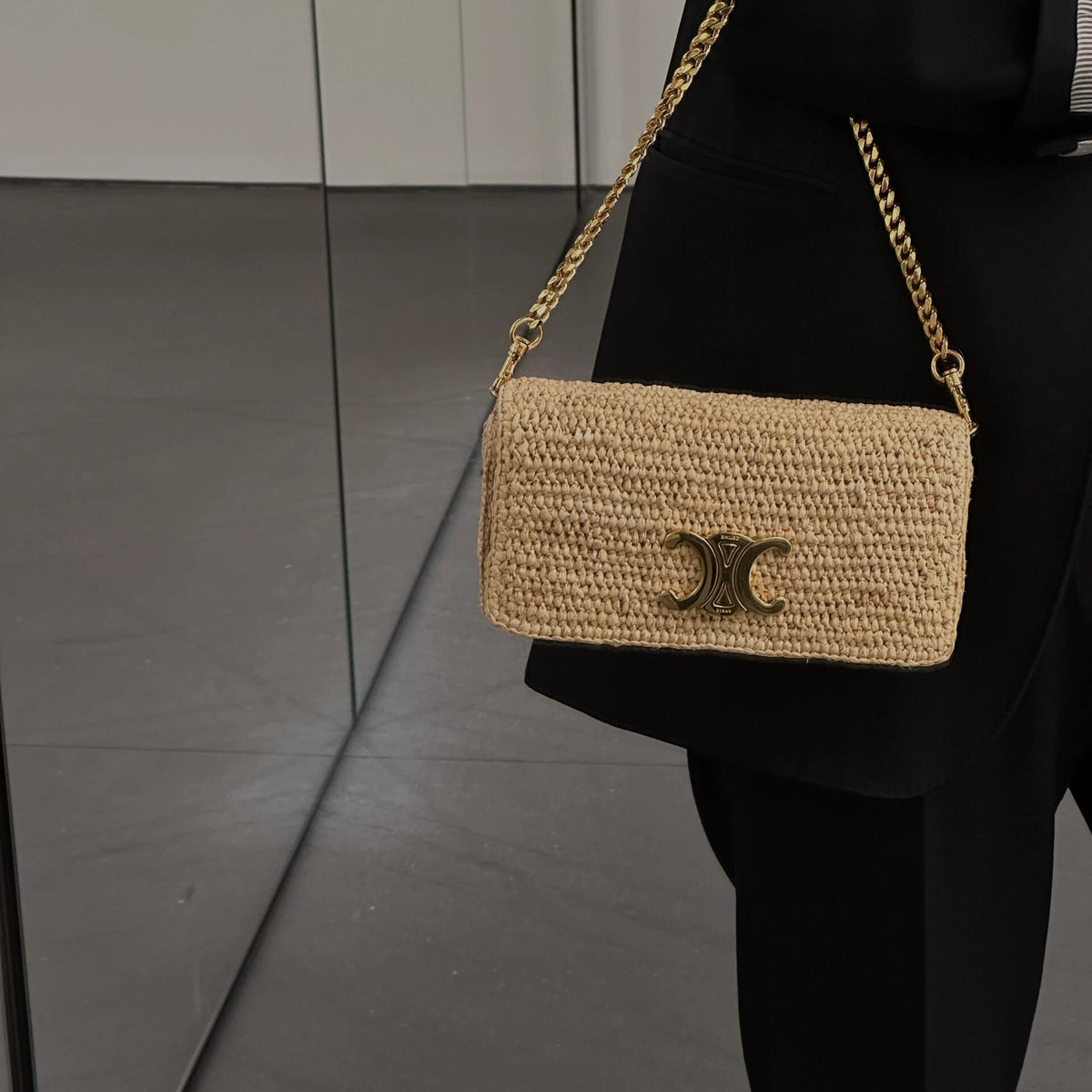 Bags- Cel Multipochette In Raffia Bag Luxury Designer Leather Handbag