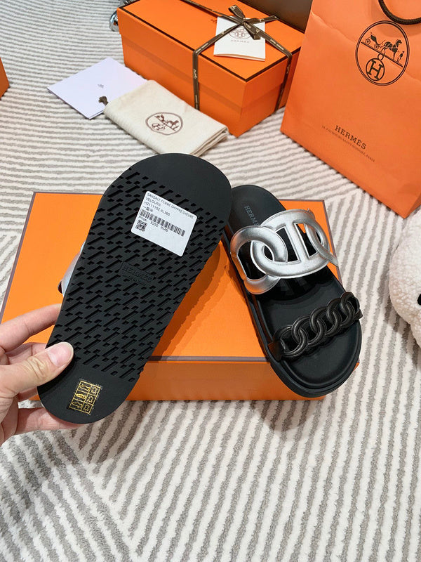 Hermes sandals Style 215 - logo and branding close-up