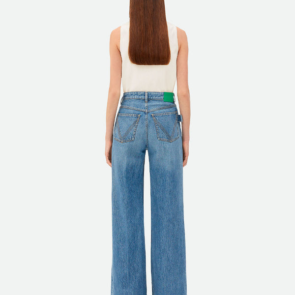 Bottega Veneta Jeans? Bottega Veneta Women Jeans Vintage Indigo Gamba Ampia Premium Designer Denim Jeans