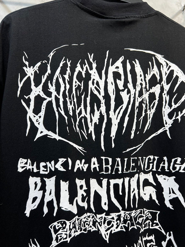 Close-up of Balenciaga t-shirt craftsmanship