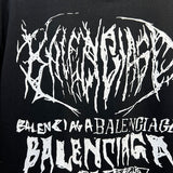 Close-up of Balenciaga t-shirt craftsmanship