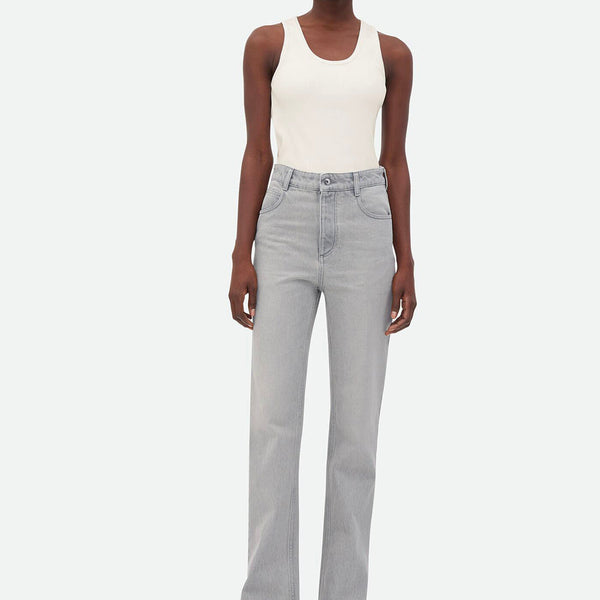 Bottega Veneta Jeans? Bottega Veneta Women Light Grey Washed Denim Flared Jeans Premium Designer Denim Jeans