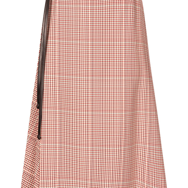 Bottega Veneta Skirts? Bottega Veneta Women Check Tech Viscose Midi Skirt Chic Everyday Designer Skirt